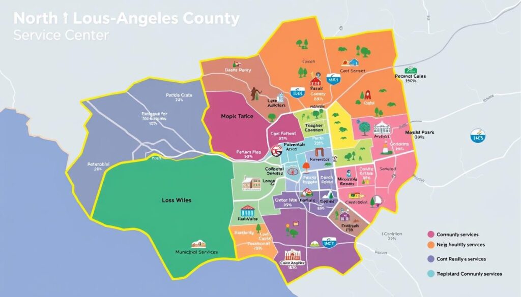 North Los Angeles County Regional Center service areas map