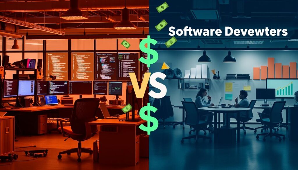 Software engineering vs software development salary comparison