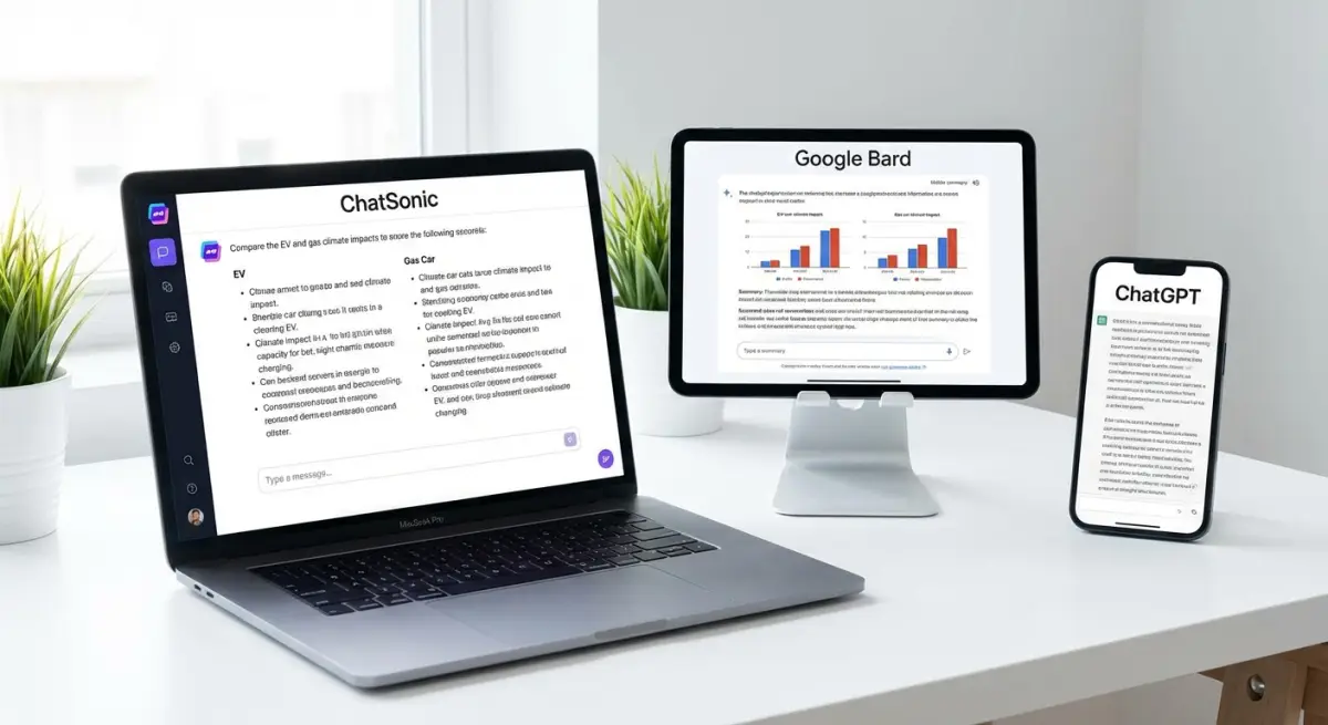 Three AI chatbots compared side by side