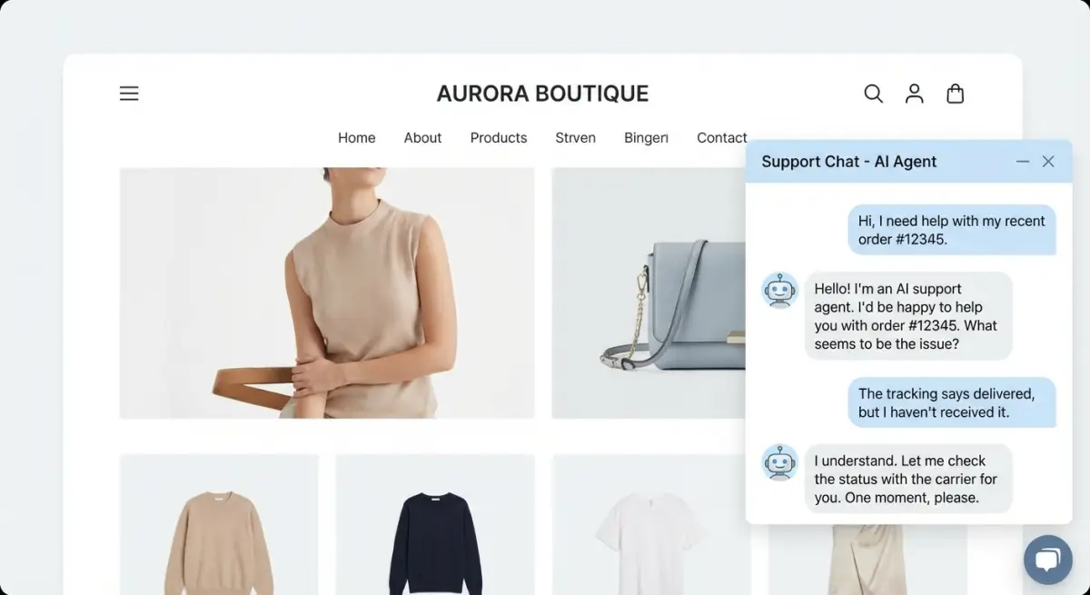 AI-powered customer support chatbot interface