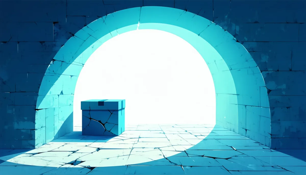 A scanner checks the outline of a box while its contents stay in shadow