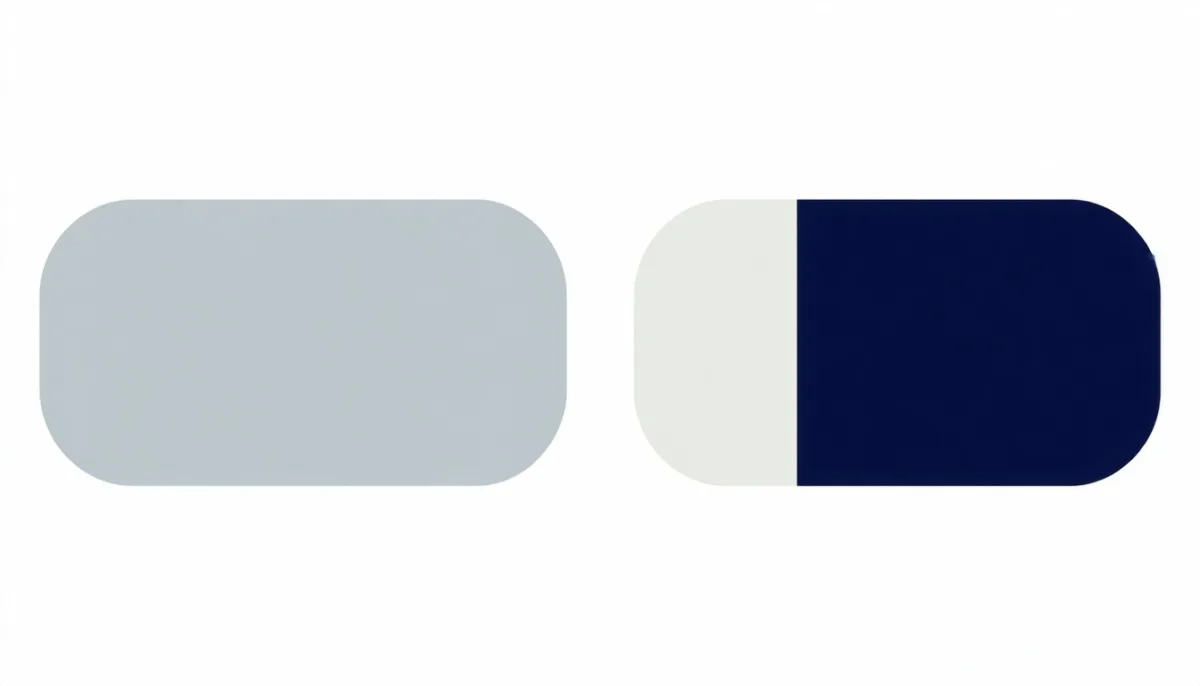 Two surfaces compared, the left barely distinguishable and pale, the right clearly contrasted