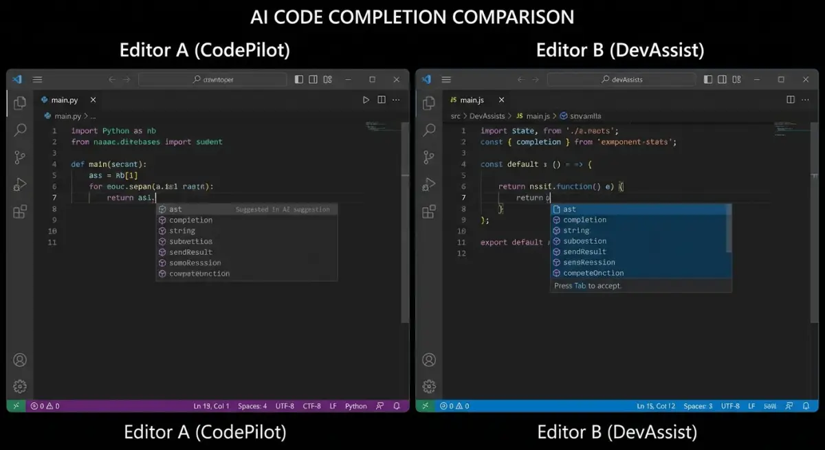 Side-by-side comparison of AI code editors