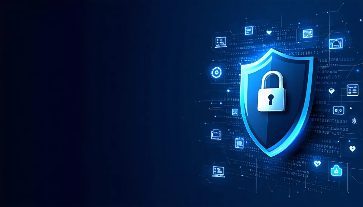 Security shield protecting a server — symbolizing the security concepts of Debian and Ubuntu