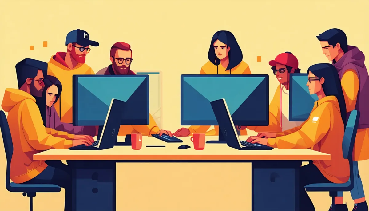 Linux community collaboration illustration
