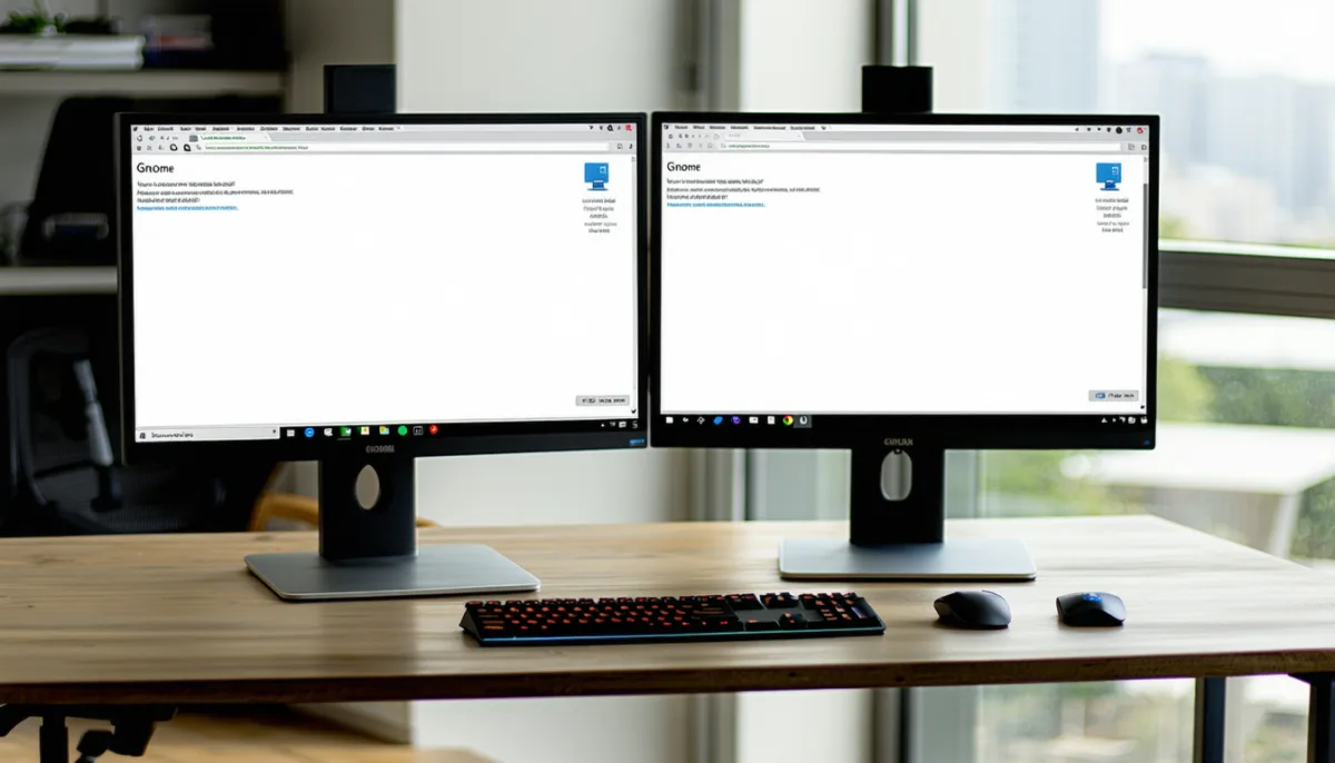 Fedora and Ubuntu desktop environments showing GNOME