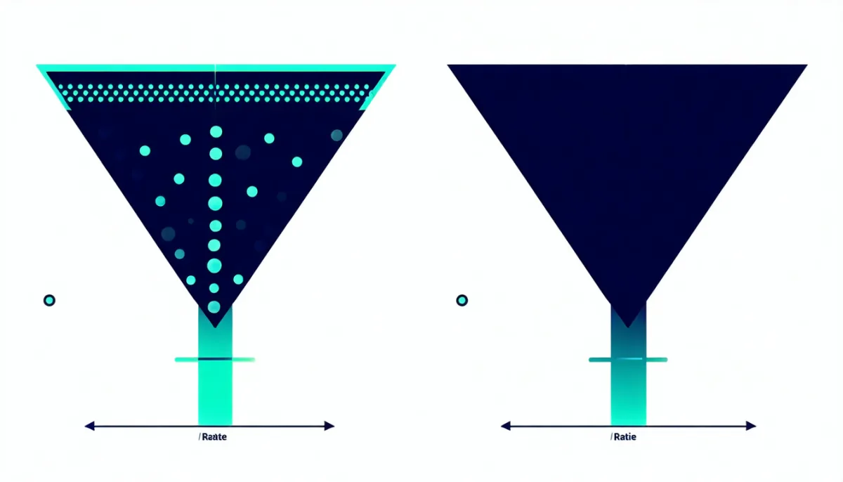 Two funnels compared: equal impressions at the top, far fewer arriving visitors when an AI answer is present