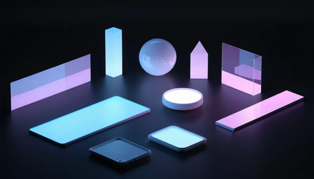 Six abstract geometric objects representing the six JSON data types