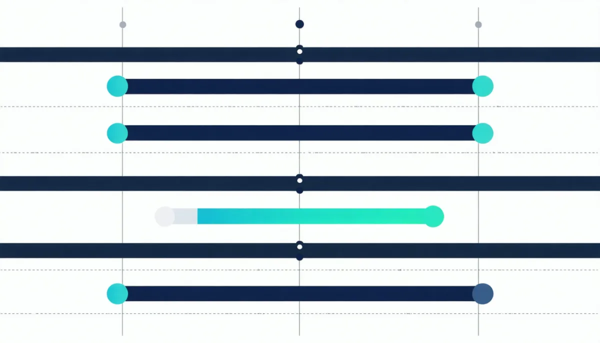 Comparison of support windows as timeline bars