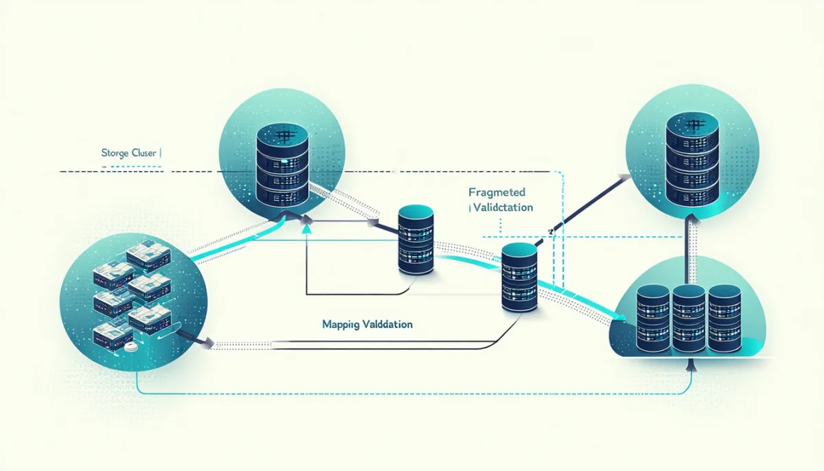 Migration pipeline from a fragmented data model through mapping and validation into a consolidated new database structure