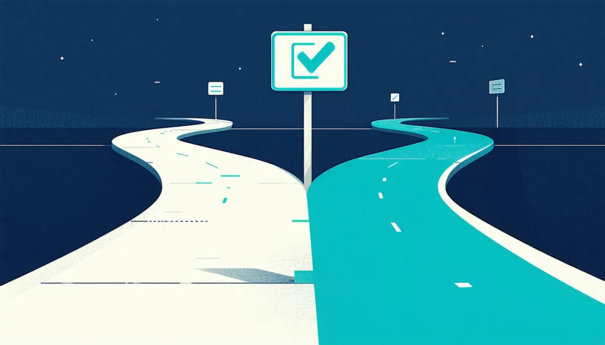 A decision fork between several platform strategies