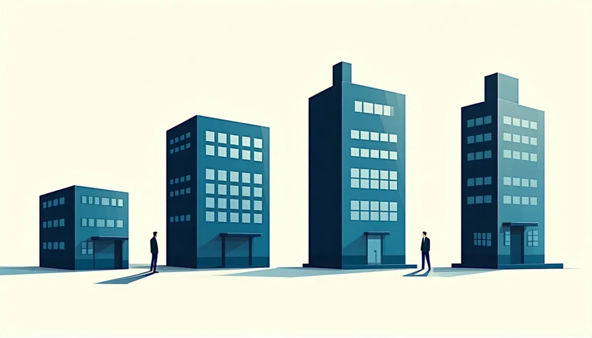 Four categories of Nextcloud hosting providers shown as buildings of increasing size