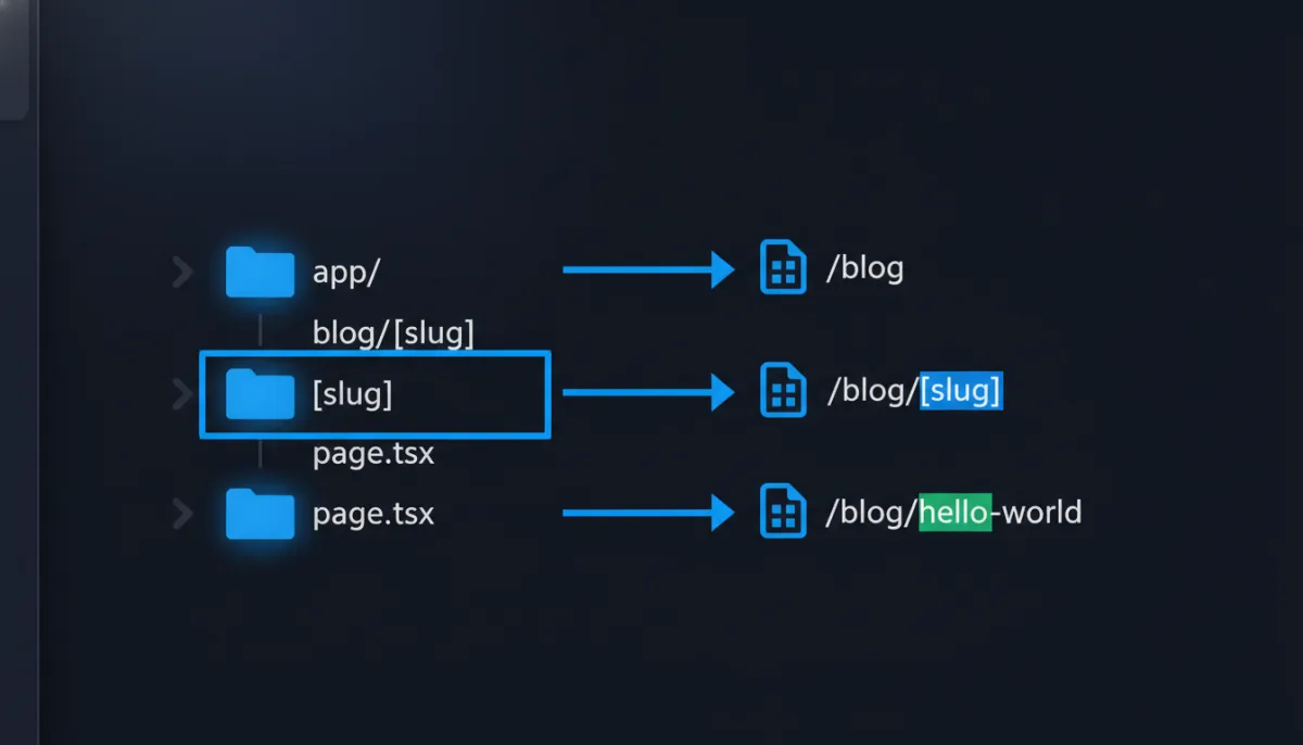 Next.js app directory file tree mapping bracket folders to URL routes