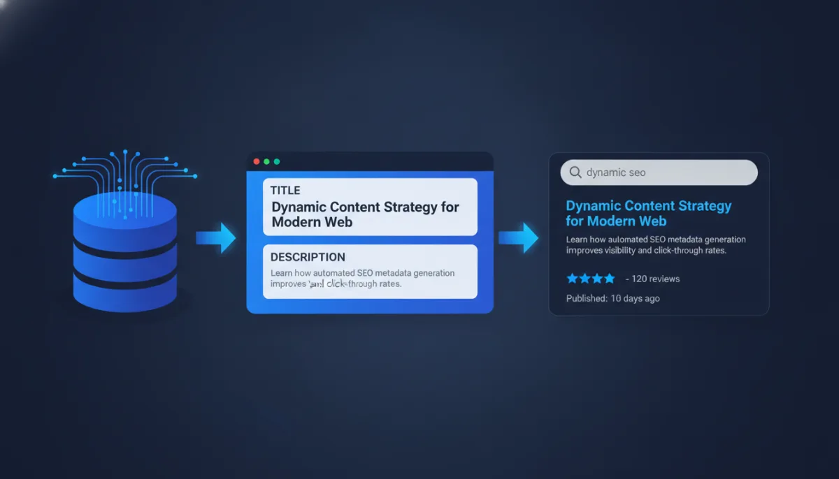 Dynamic SEO metadata being generated from a database into search results