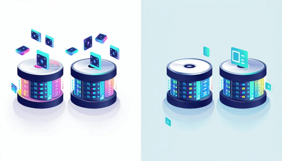 On the left, data blocks are dealt alternately onto two disks; on the right, identical blocks are written as twins onto two disks