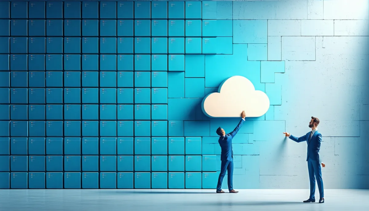 A wall of module tiles where only a small minority carries a cloud symbol and can be lifted out