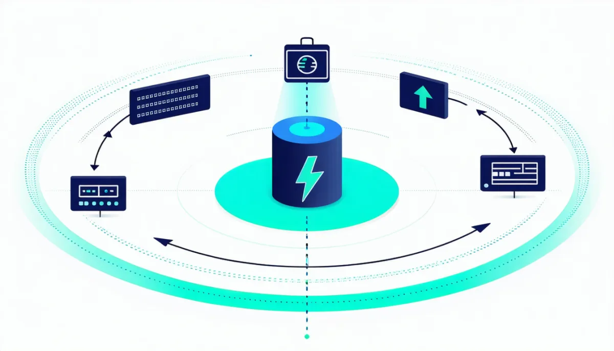 A fresh installation surrounded by concentric protective rings: cache, security, backup