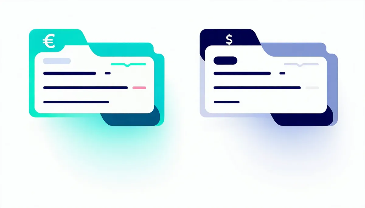 Two subscription pricing models compared visually – SISTRIX in euros and Ahrefs in dollars with different feature tiers