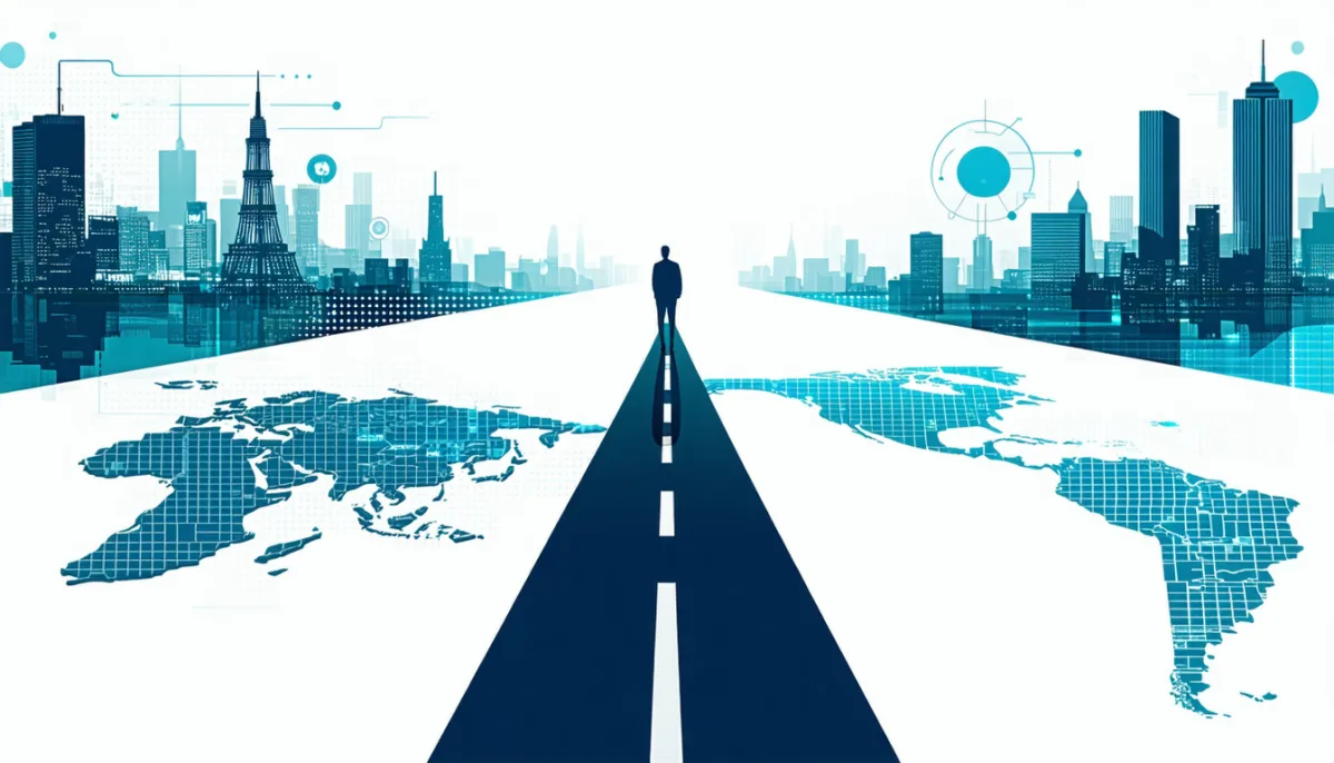 Intersection between European and global SEO – symbolising the choice between SISTRIX and Ahrefs