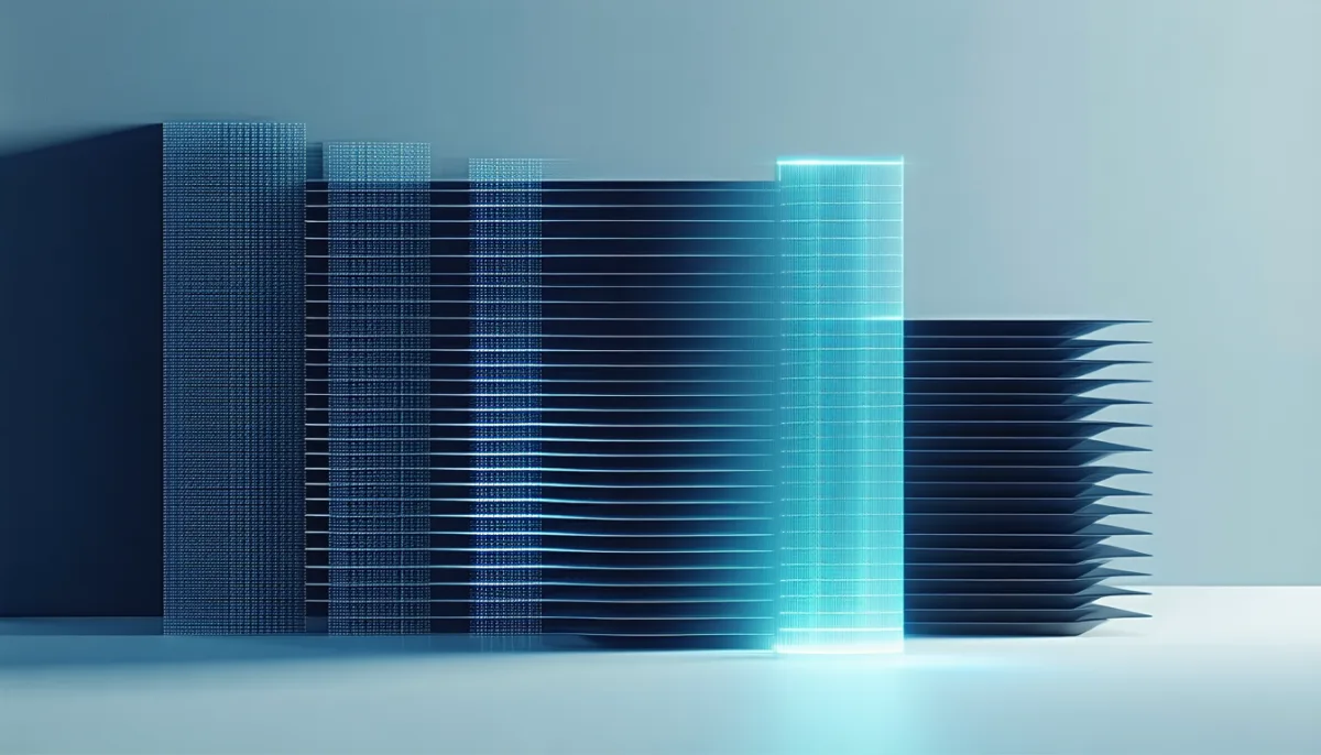 Several stacked filter layers, a glowing packet stopping at the top one while the lower layers stay dark