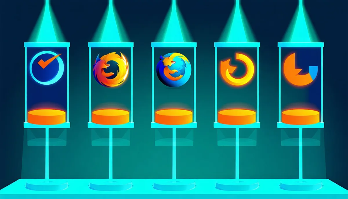 Comparison overview of open source browsers with rating indicators for engine, privacy and everyday usability