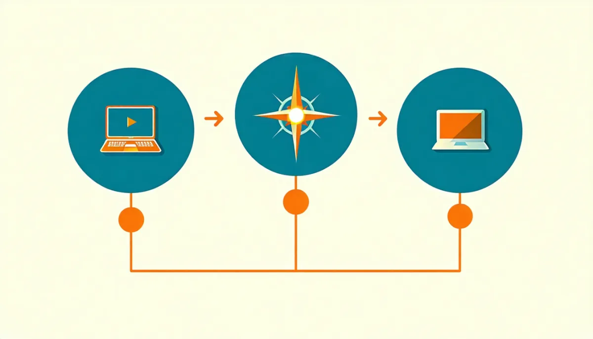 Decision flowchart leading to blog, business site and agency portfolio destinations